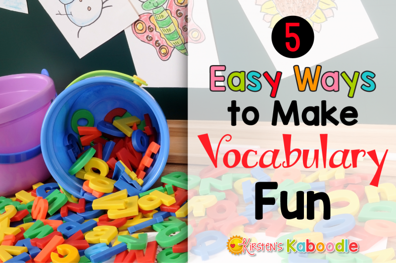 Teaching vocabulary doesn't have to be laborious and boring! Words create the mental picture of our worlds and teachers can make them count! These are five EASY ways to make vocabulary the best part of your student's day! #2 is PERFECT for students who love a fun challenge!