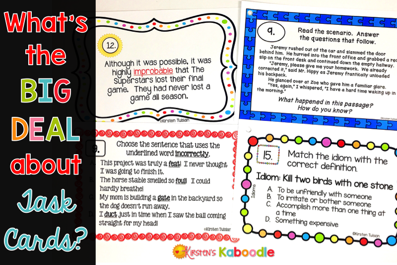 Have you ever wondered what teachers do with task cards? Utilize all the benefits of task cards with your students... it's easy and they're fun to use!