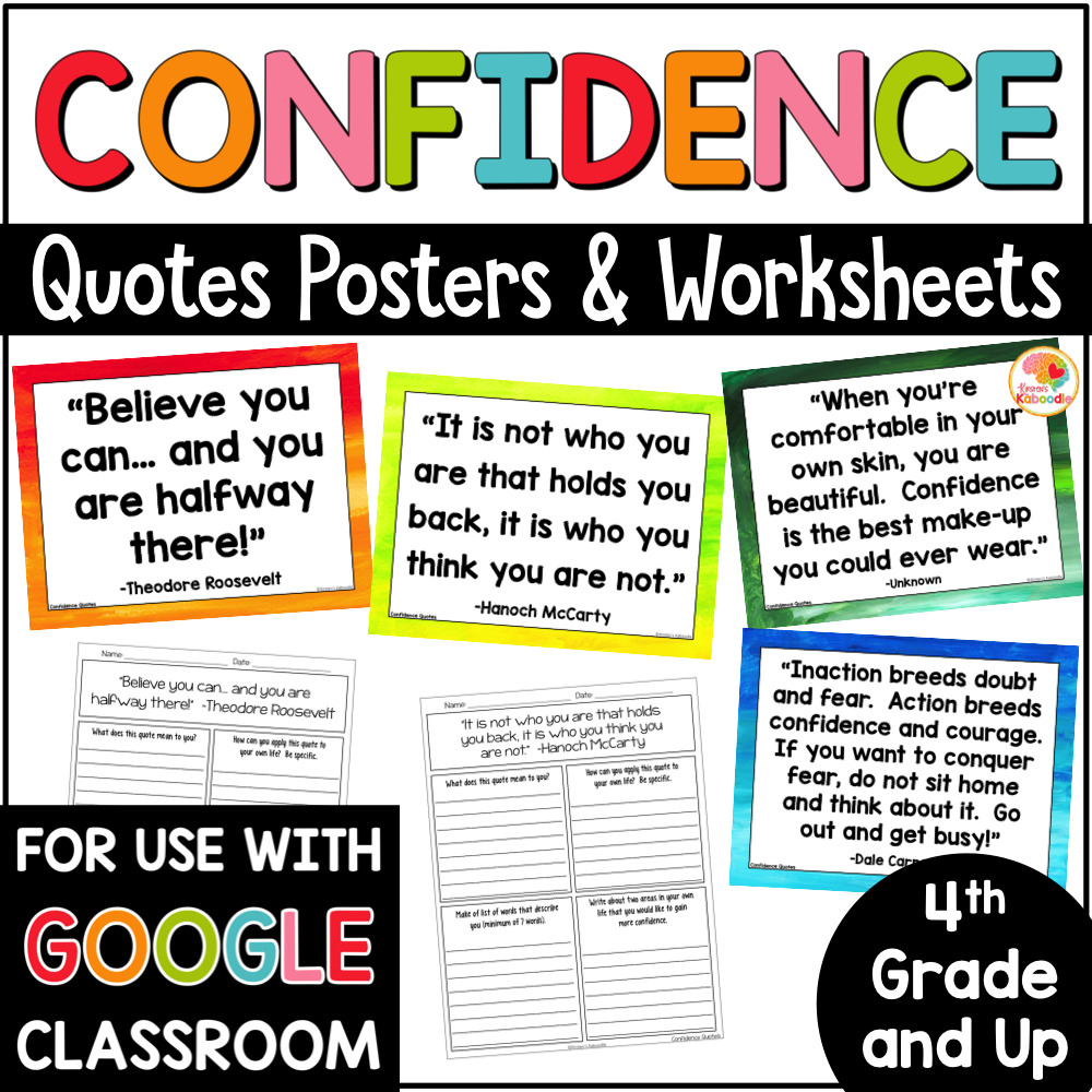 Confidence Quotes Posters and Activities COVER