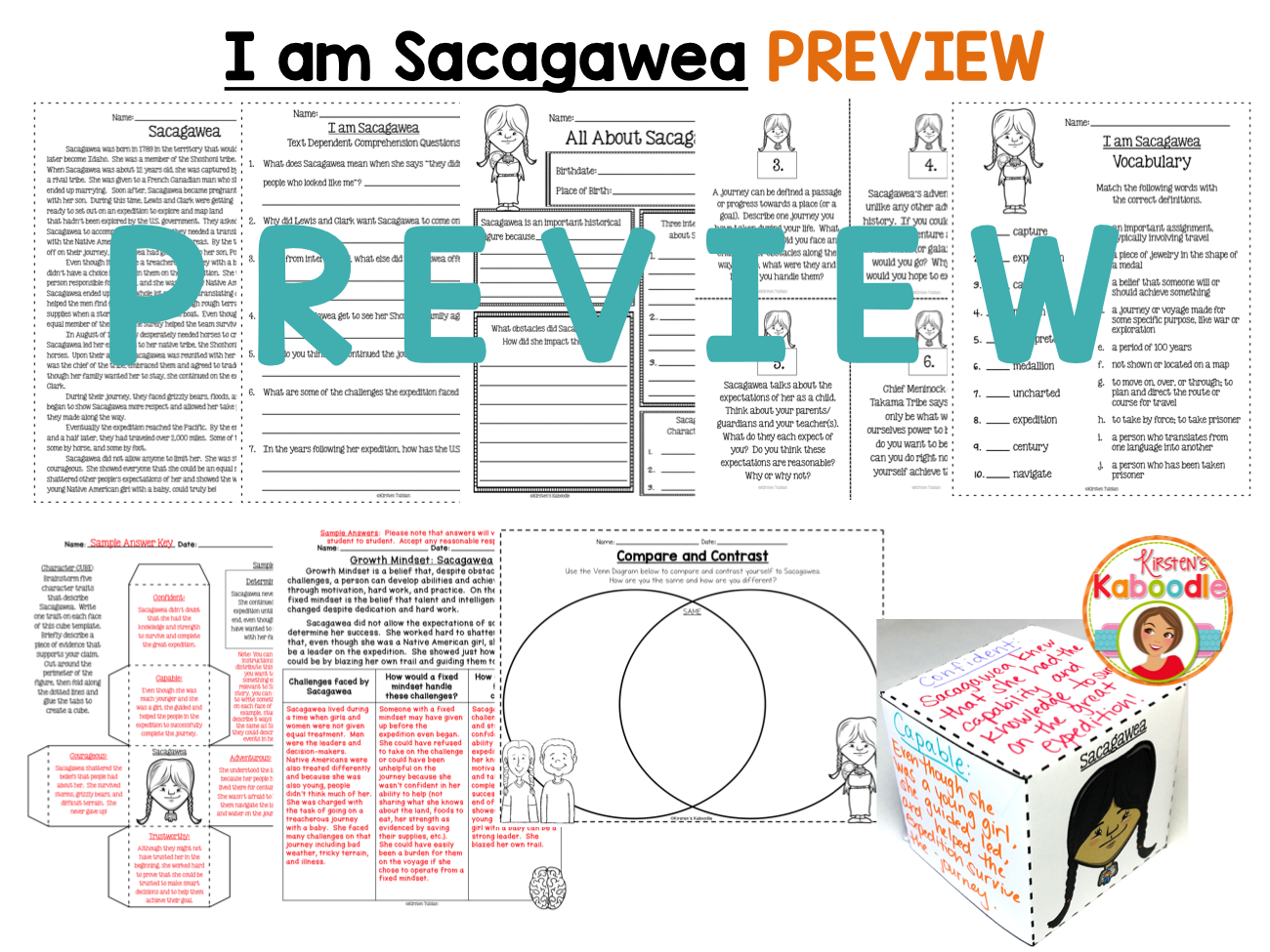 I Am Sacagawea By Brad Meltzer Literature Unit Activities - 