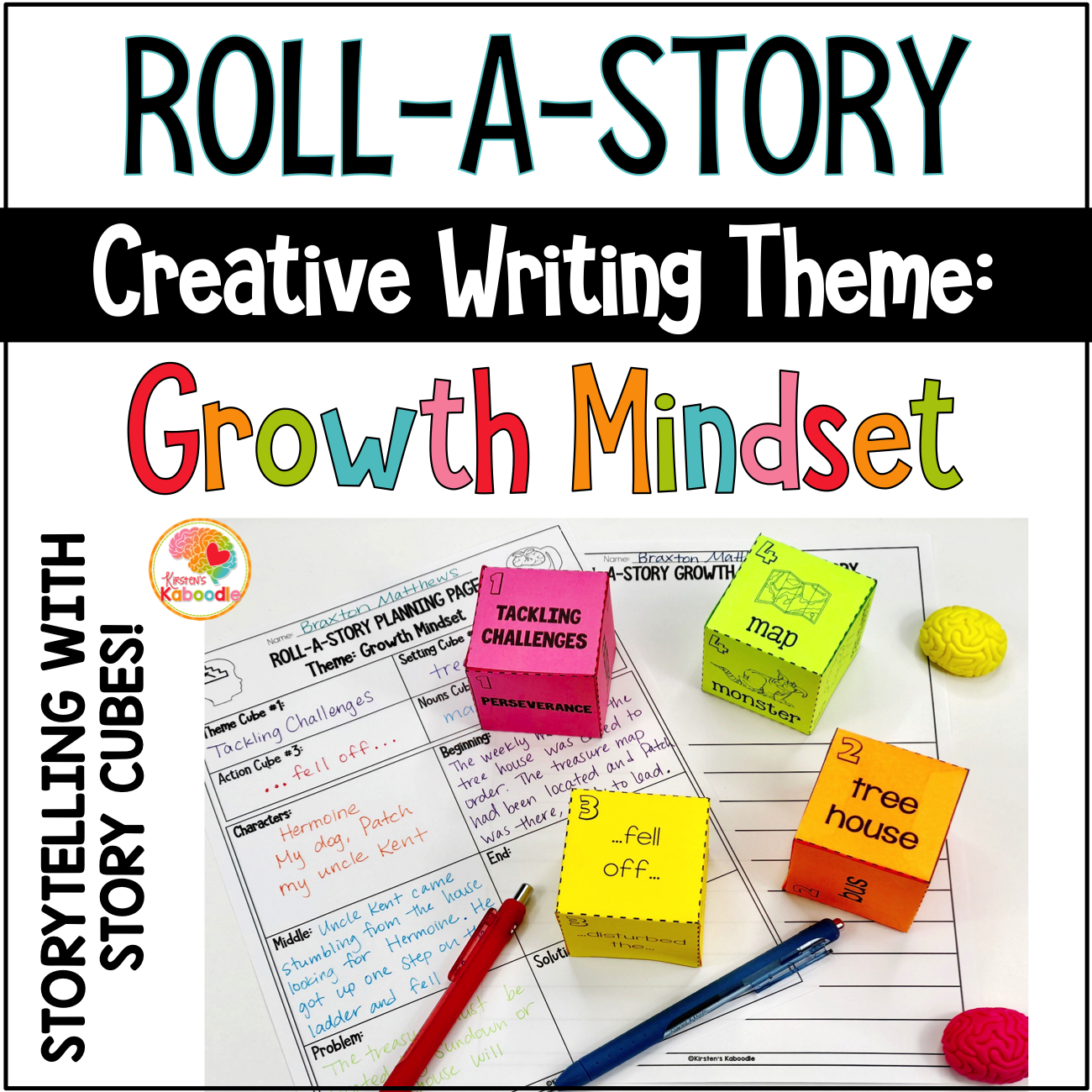 Roll A Story Growth Mindset Creative Writing Activity