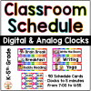 Classroom Schedule Cards and Clocks - Rainbow Theme