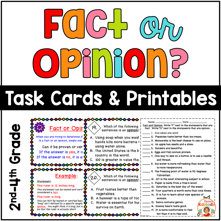 Fact And Opinion Anchor Chart Printable