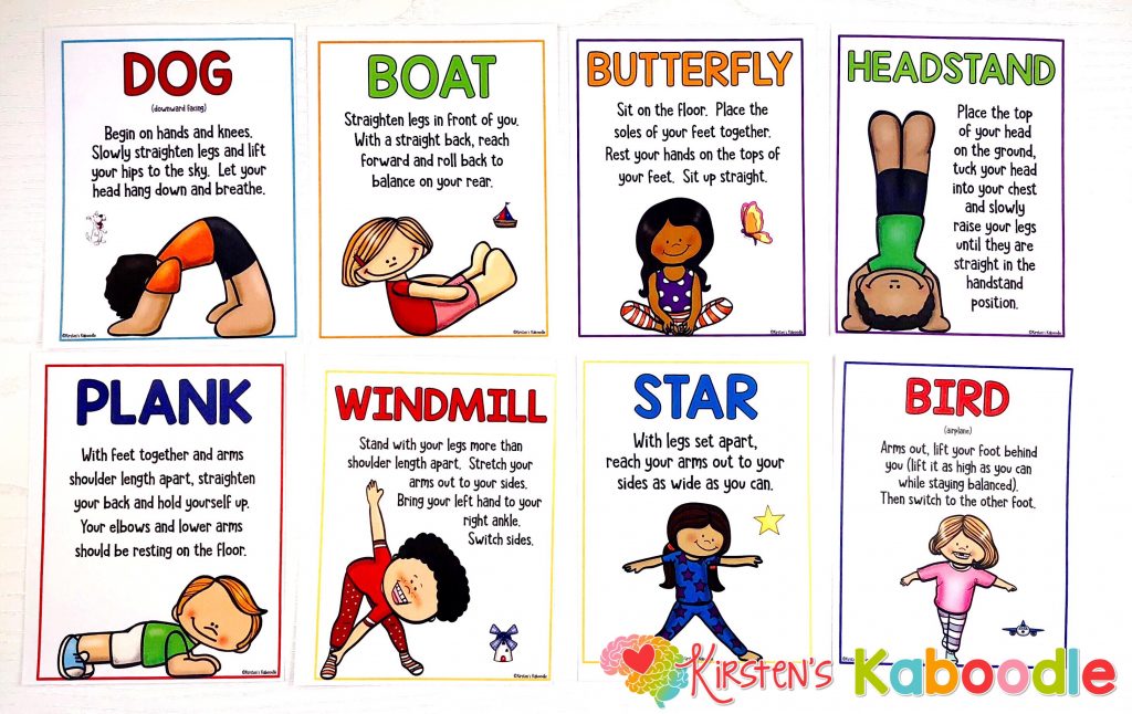 Yoga for Kids: Teaching Yoga is much more effective with animated cards that include a simple explanation of each yoga pose.