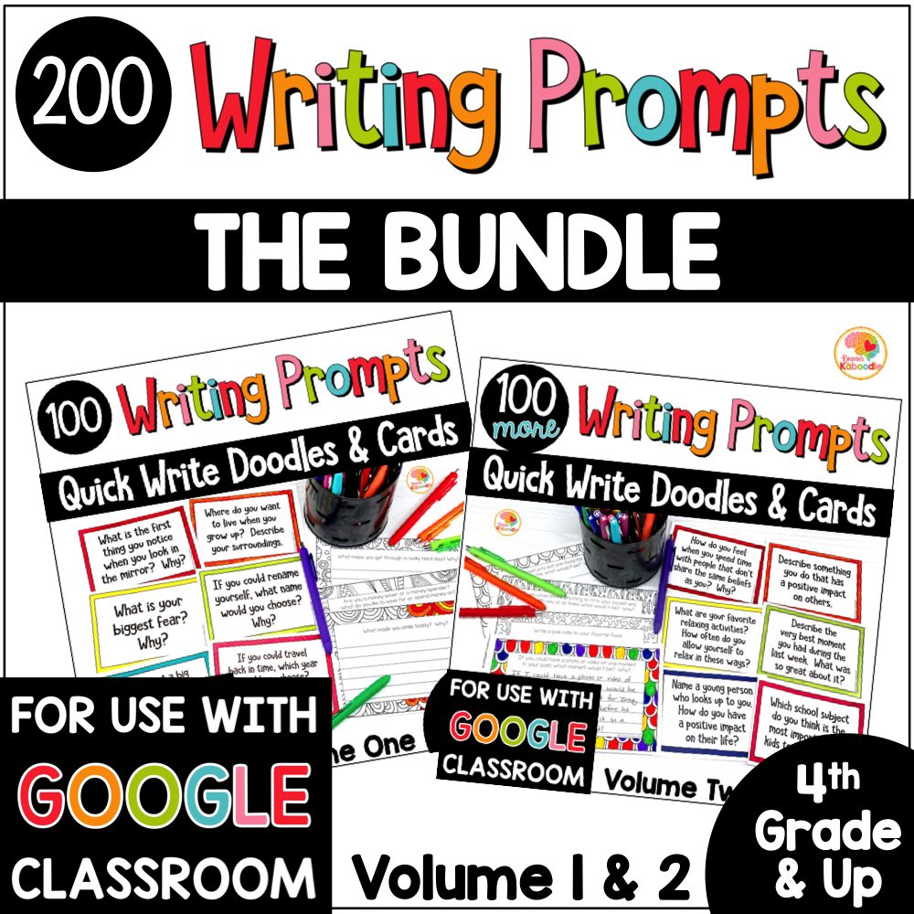 Quick Writes Prompts For Elementary And Middle School Bundle Kirsten S Kaboodle