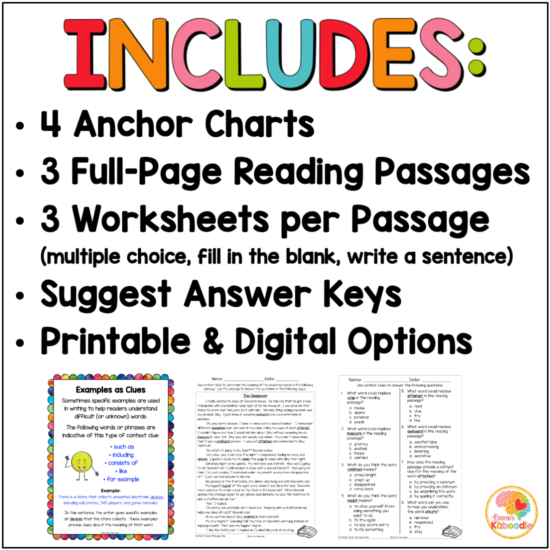 Vocabulary Context Clues Worksheets 4th Grade Tale Of The Small, Good