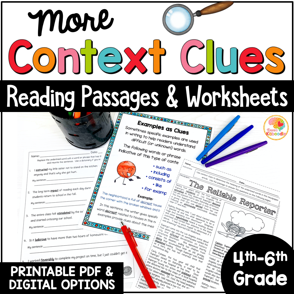 context-clues-reading-passages-activities