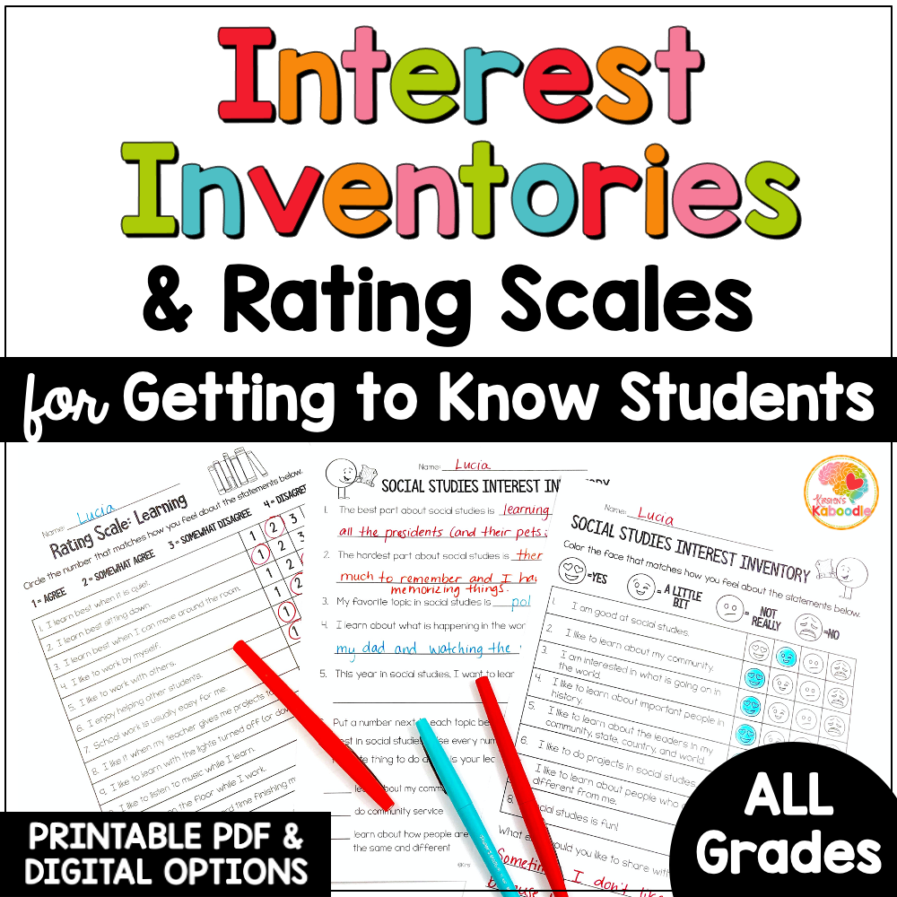 Interest Inventory for Students Rating Scales and Activities