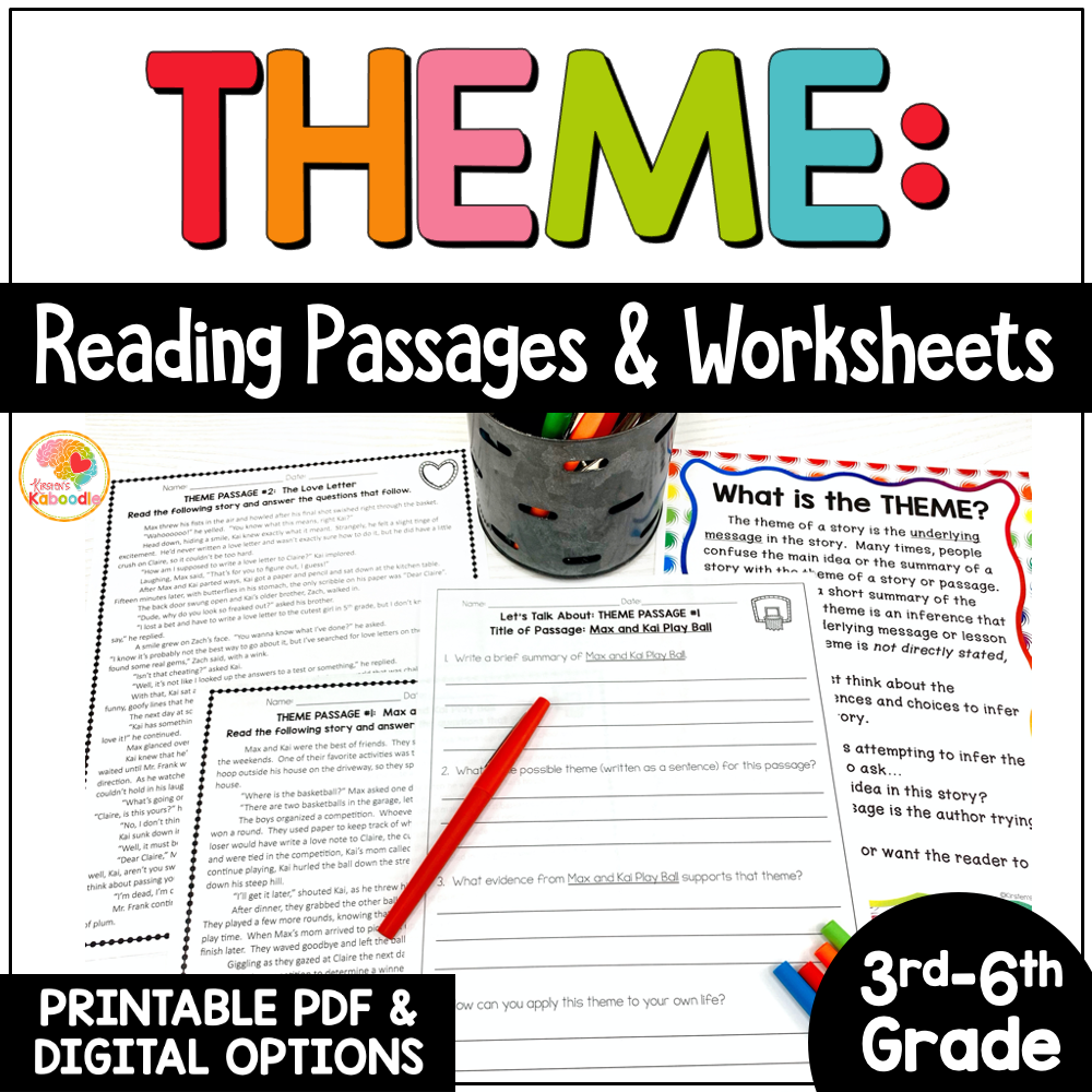 theme-reading-passages-worksheets