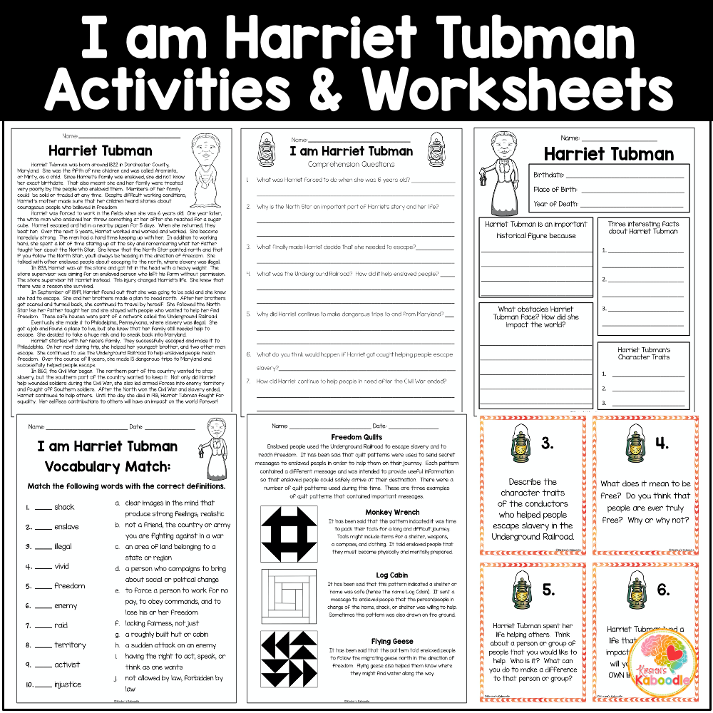 i-am-harriet-tubman-activities-brad-meltzer-literature-unit for Free Printable Harriet Tubman Worksheets I am Harriet Tubman Activities: Brad Meltzer Literature Unit for Free Printable Harriet Tubman Worksheets