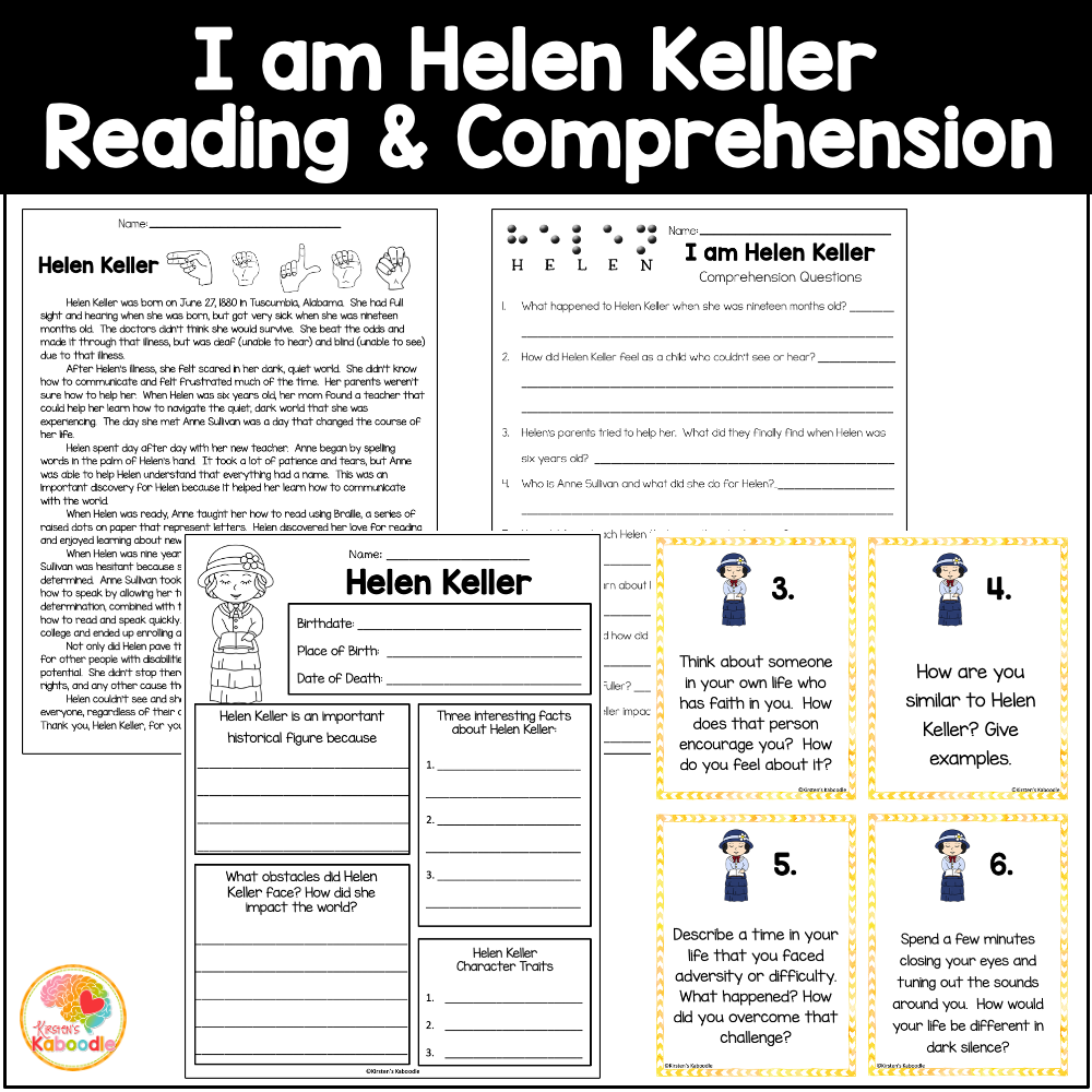 i-am-helen-keller-activities-literature-companion-unit for Free Printable Helen Keller Worksheets I am Helen Keller Activities: Literature Companion Unit for Free Printable Helen Keller Worksheets