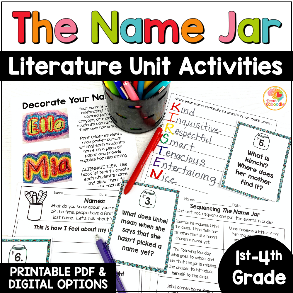 The Name Jar Activities Literature Unit Companion