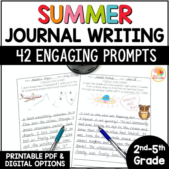 Summer Daily Creative Journal Writing Prompts for Kids