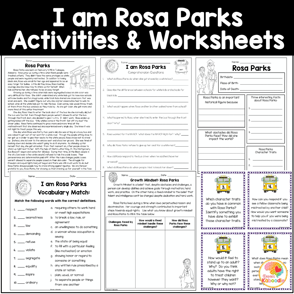 i-am-rosa-parks-by-brad-meltzer-literature-unit for Free Printable Rosa Parks Worksheets I am Rosa Parks by Brad Meltzer Literature Unit for Free Printable Rosa Parks Worksheets