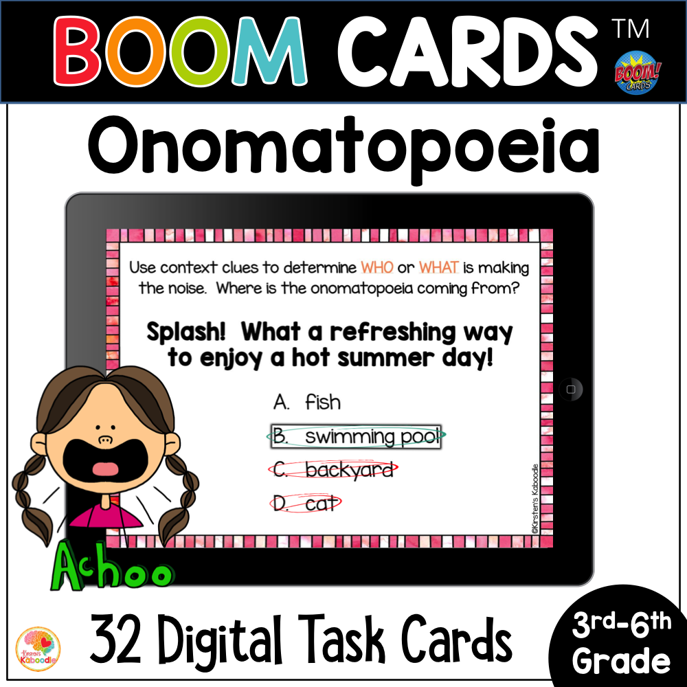 Sentence Building with Onomatopoeia | Digital Literacy Center JANUARY BOOM  Cards