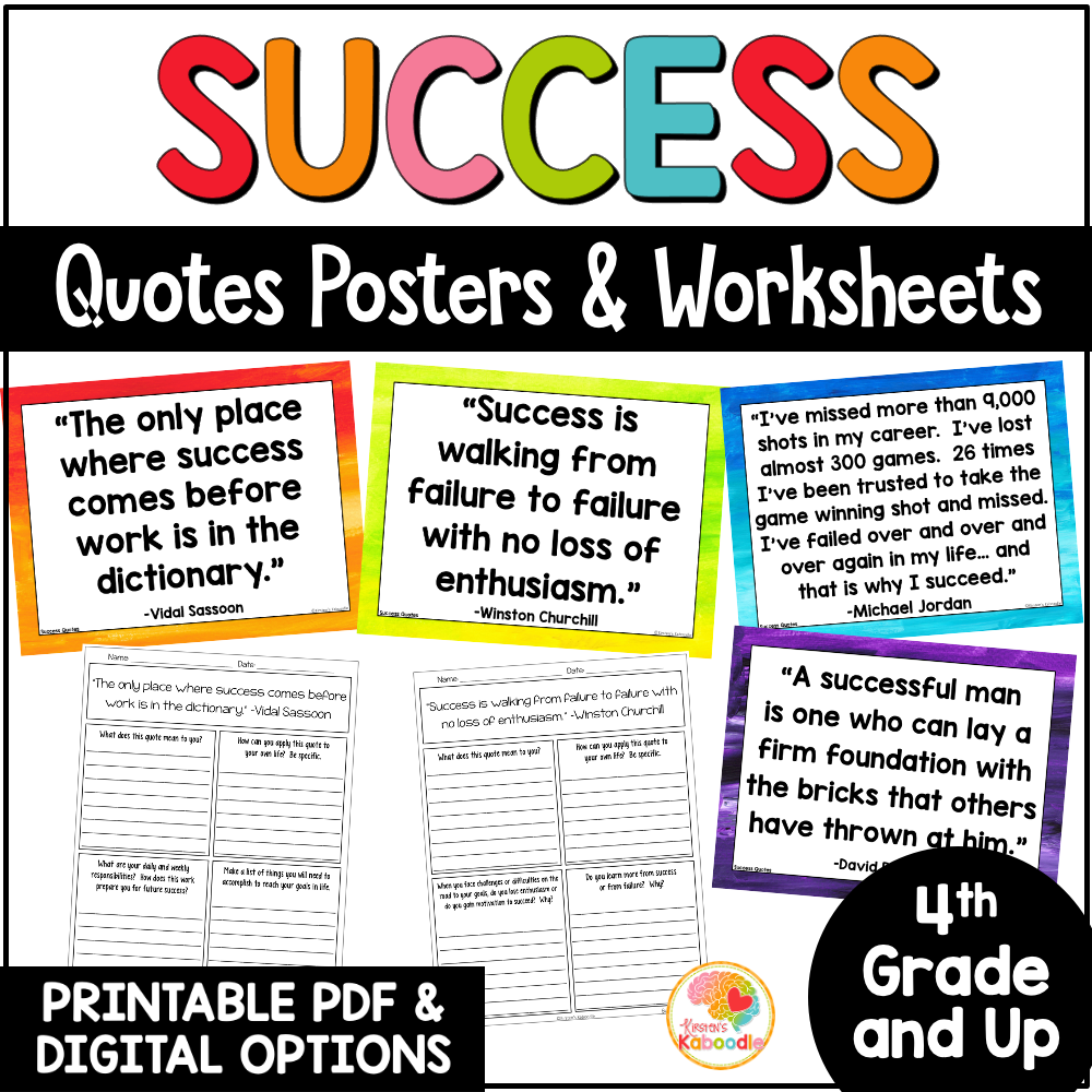 success-quotes-posters-and-reflection-worksheets