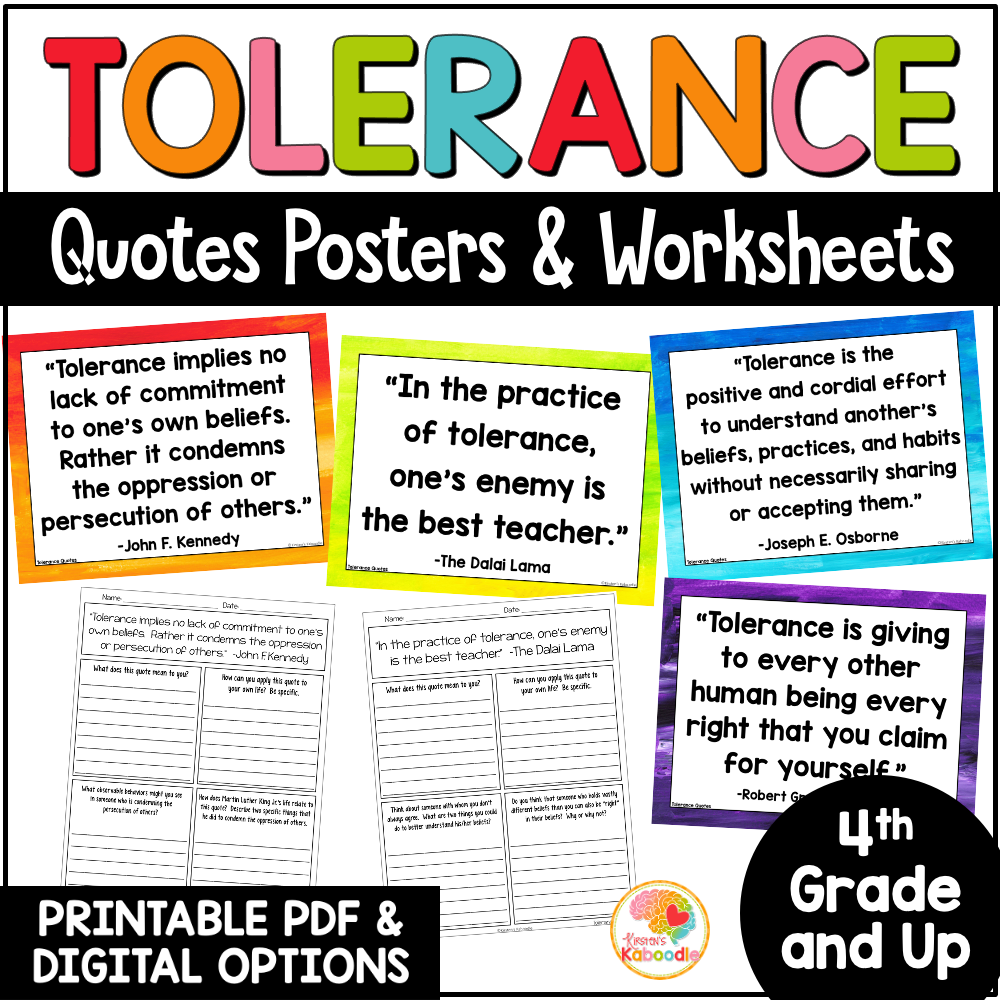 tolerance-quotes-posters-and-worksheets-classroom